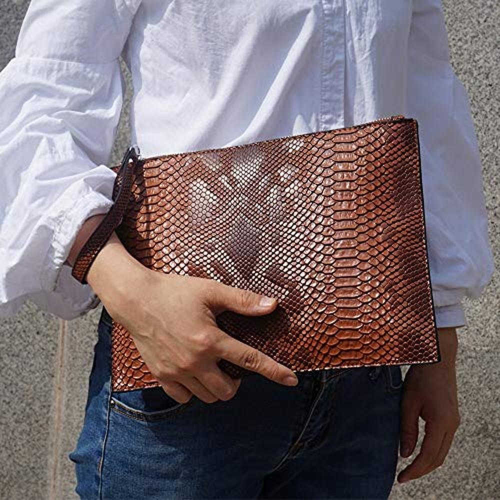 NIGEDU Women Clutches: Fashion Snakeskin PU Leather Party – Side View