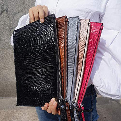 NIGEDU Women Clutches: Fashion Snakeskin PU Leather Party – In Use