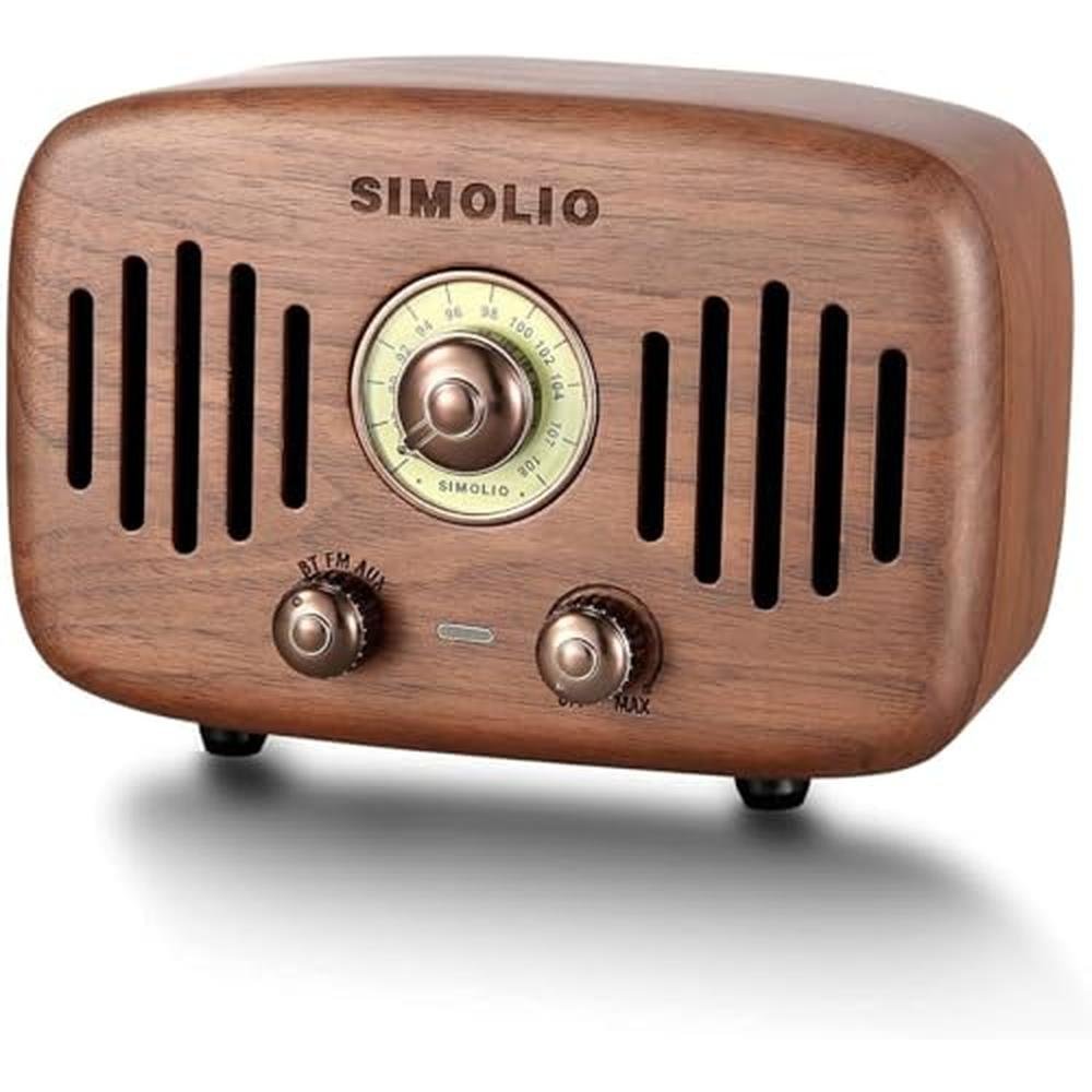Radio Bluetooth: SIMOLIO Vintage Radio Retro Bluetooth – Front View