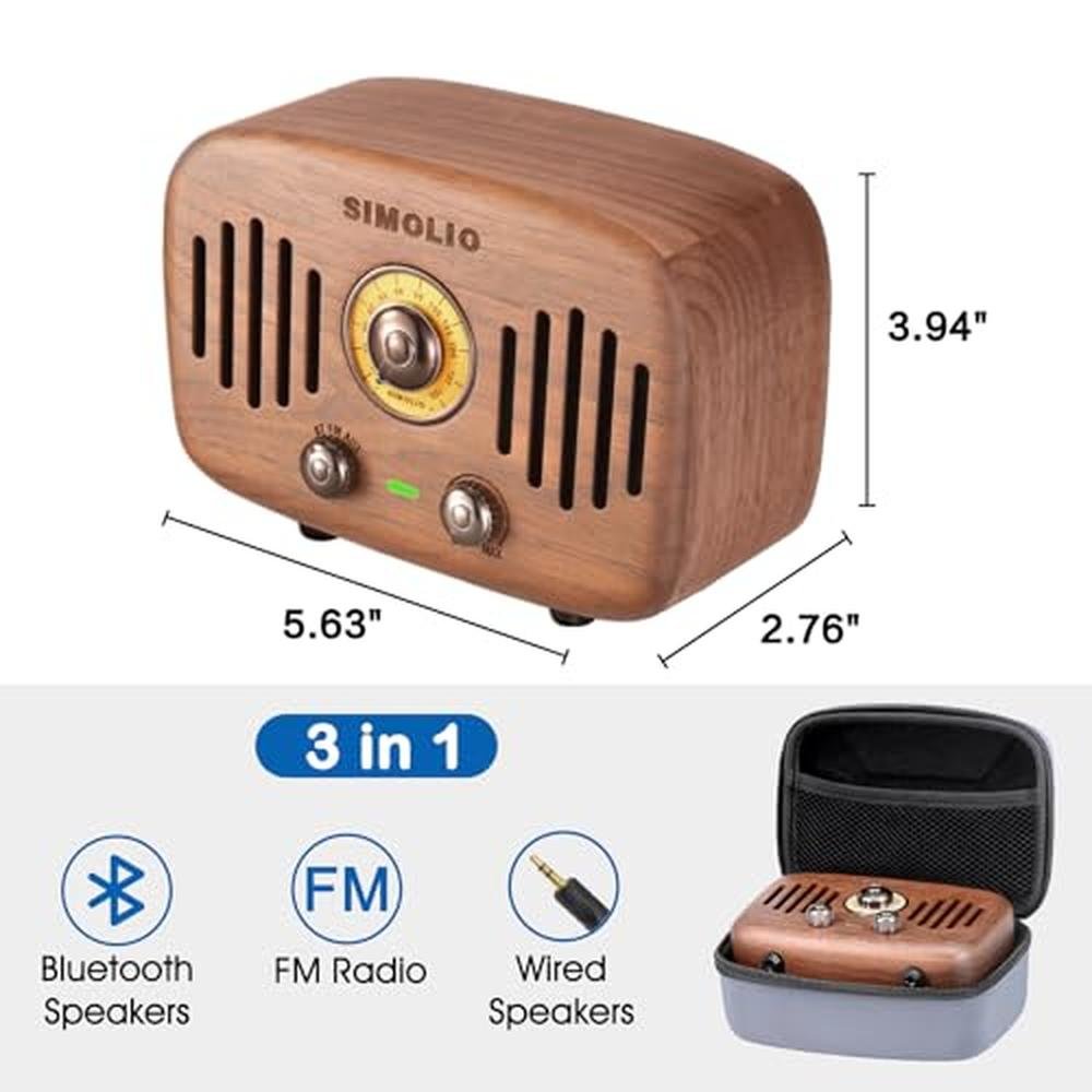 Radio Bluetooth: SIMOLIO Vintage Radio Retro Bluetooth – In Use