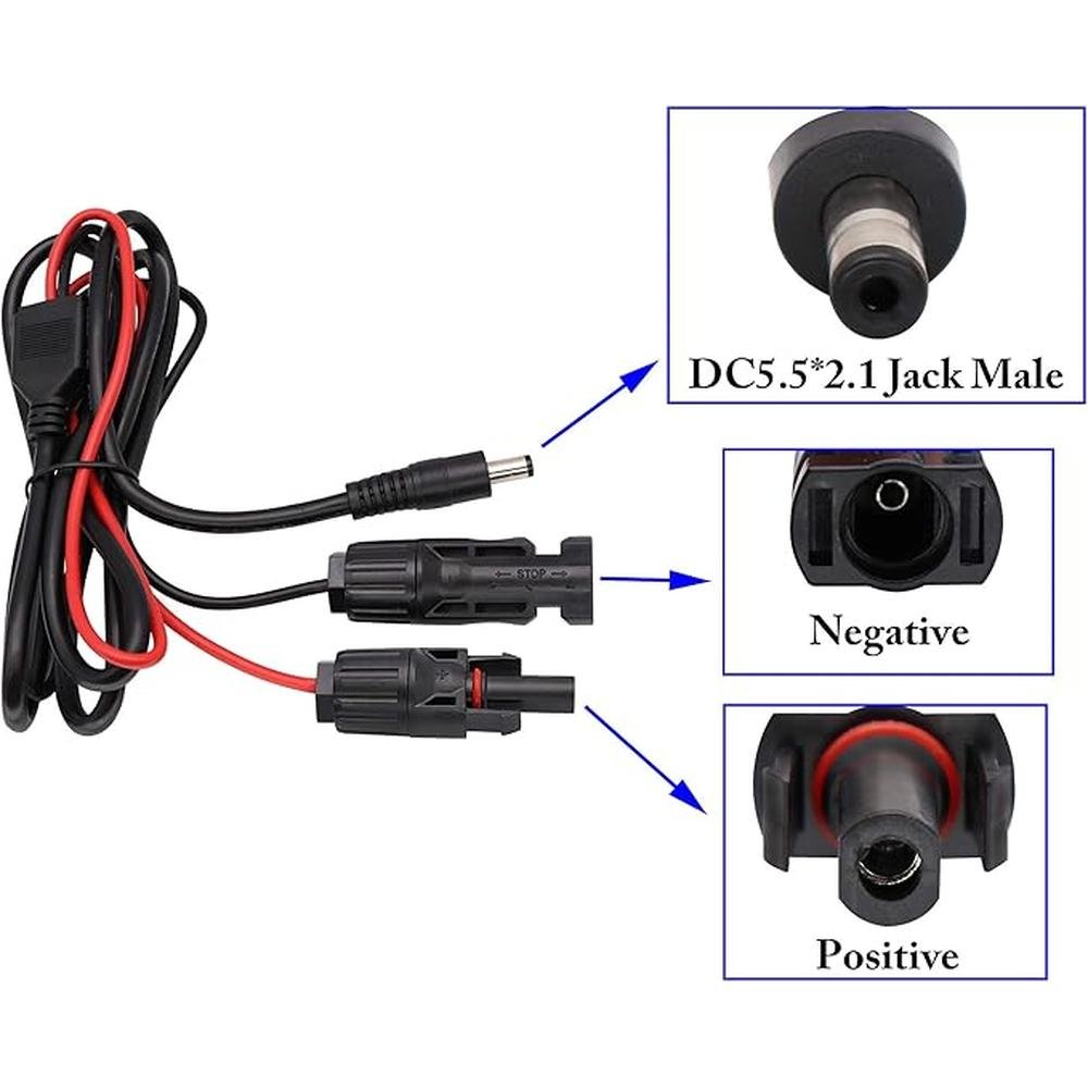 Solar Adapter: zdyCGTime Male and Female to DC 5.5mm x 2.1mm – In Use
