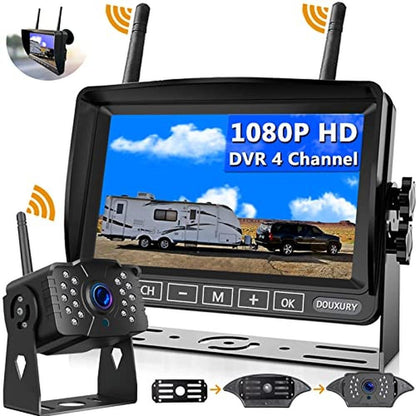 Camera View: DOUXURY RV Backup Camera Wireless IP69 – Front View