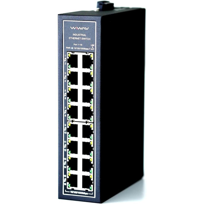 WIWAV WDH-16GT-DC 10/100/1000Mbps Unmanaged 16-Port Gigabit – Front View