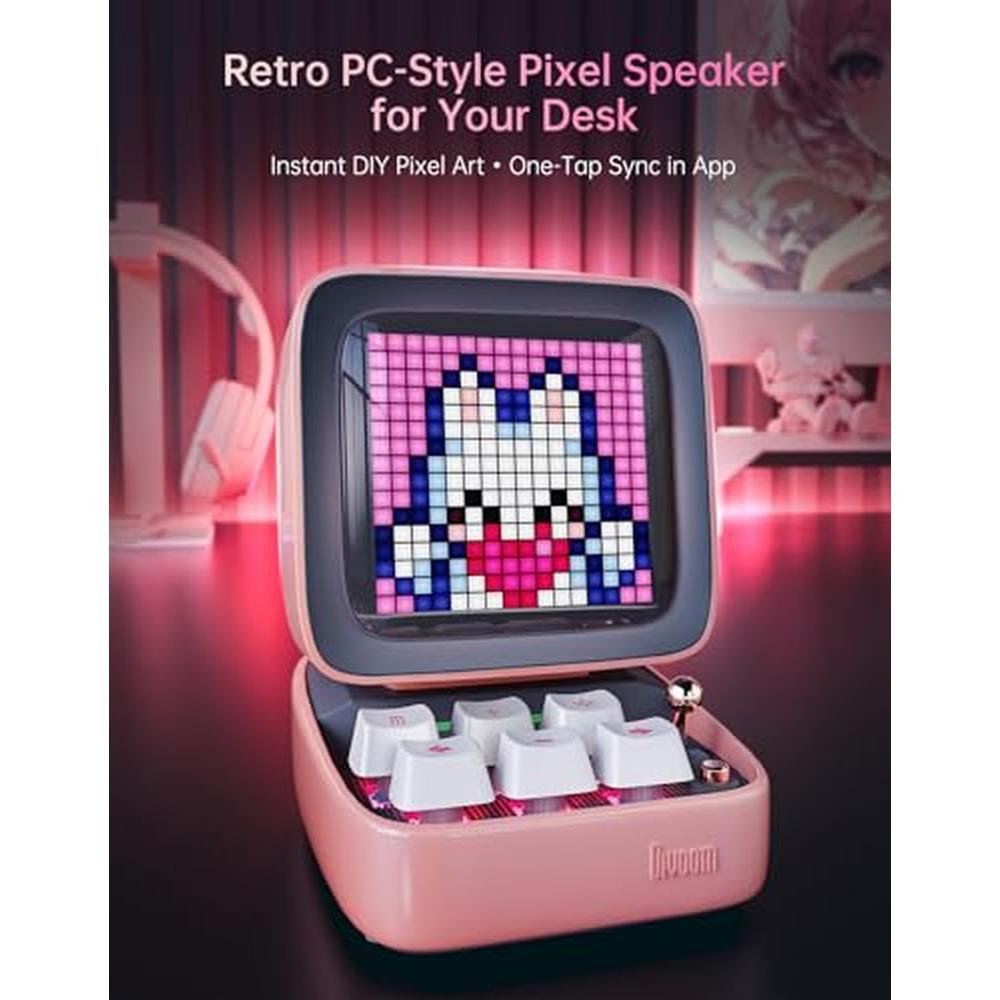 Divoom Ditoo: Retro Pixel Art Game Bluetooth Speaker with – Side View