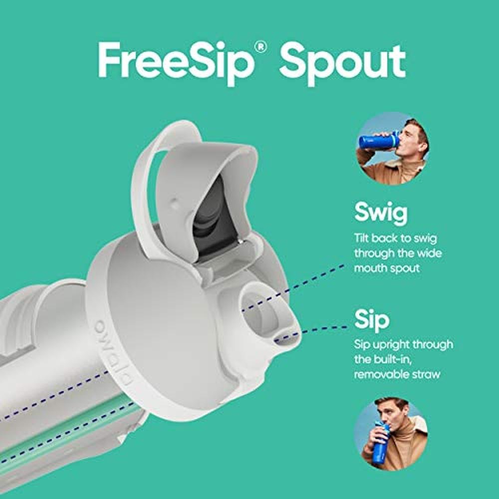 Water Bottle: Owala FreeSip Clear Tritan Plastic Water – Side View