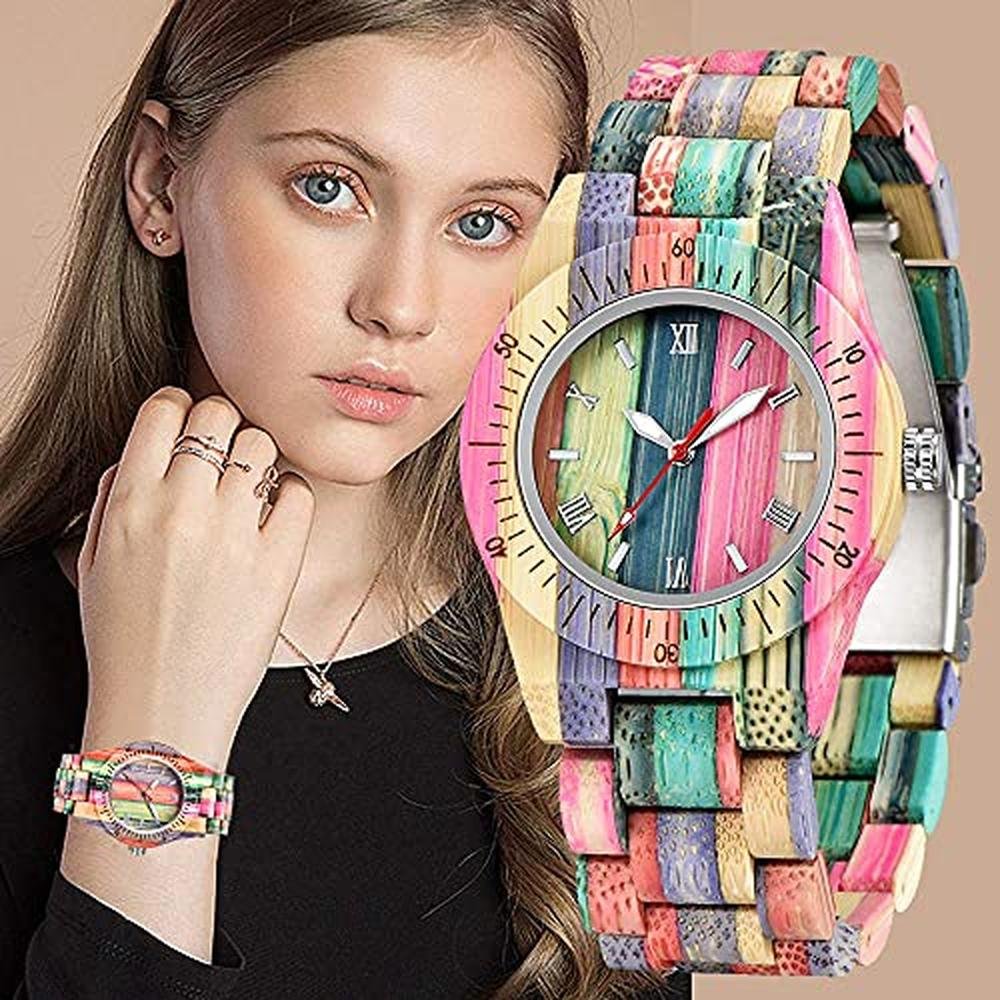 Watch Tiong: Tiong Lightweight Women's Wooden Watch with – Side View
