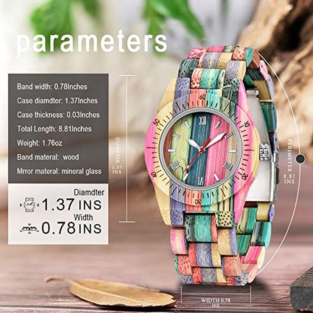 Watch Tiong: Tiong Lightweight Women's Wooden Watch with – Close-up Detail