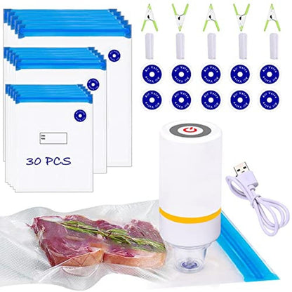 Sous Vide Vacuum Sealer Set: 42 PCS Premium Kit with 30 – Front View