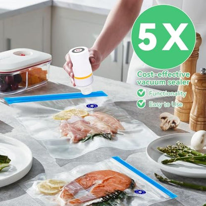 Sous Vide Vacuum Sealer Set: 42 PCS Premium Kit with 30 – Side View