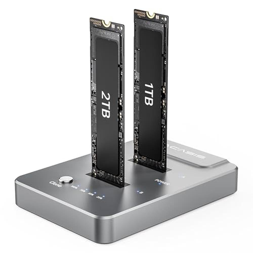 NVMe ACASIS: ACASIS NVMe M.2 Duplicator Dual-Bay Offline – Front View