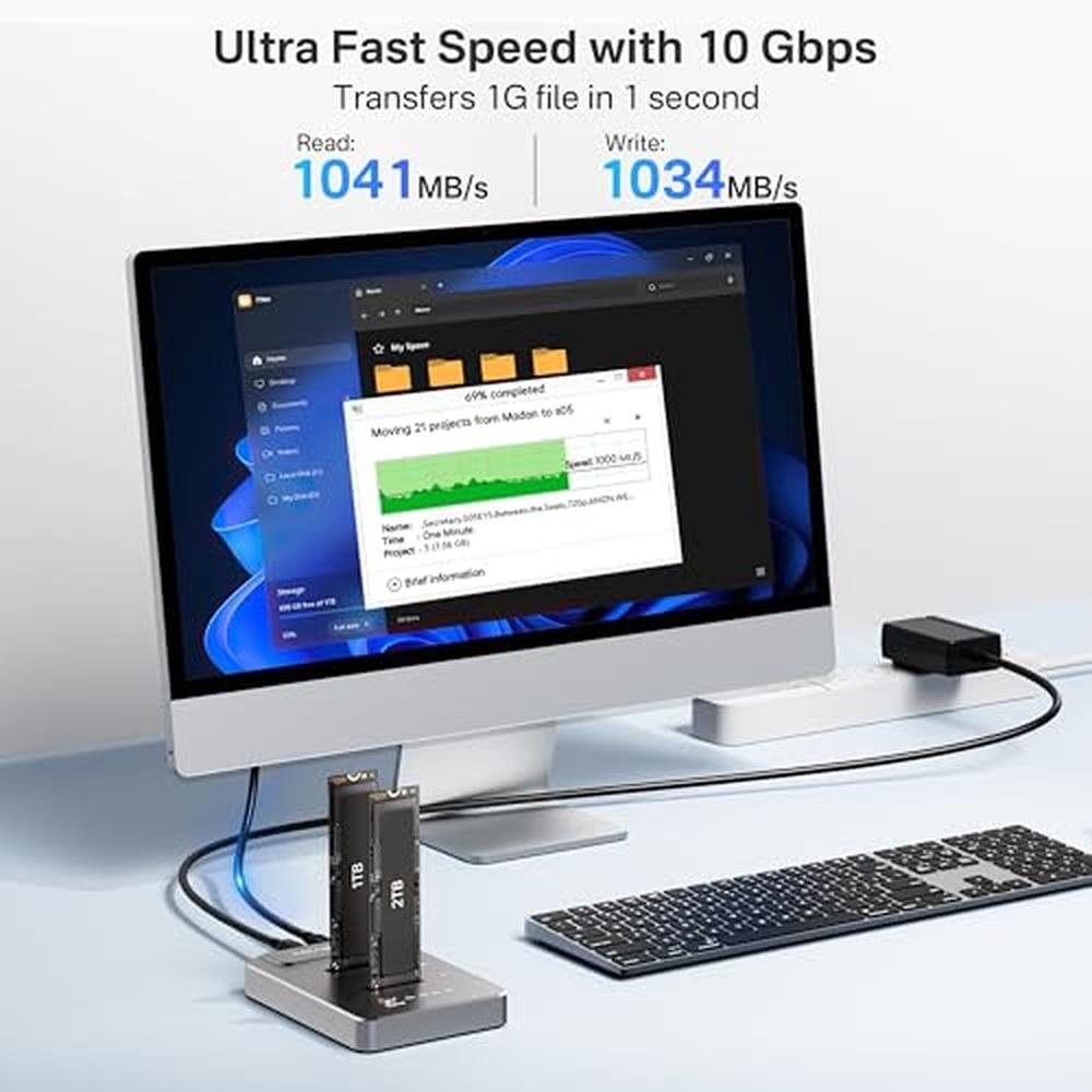 NVMe ACASIS: ACASIS NVMe M.2 Duplicator Dual-Bay Offline – In Use