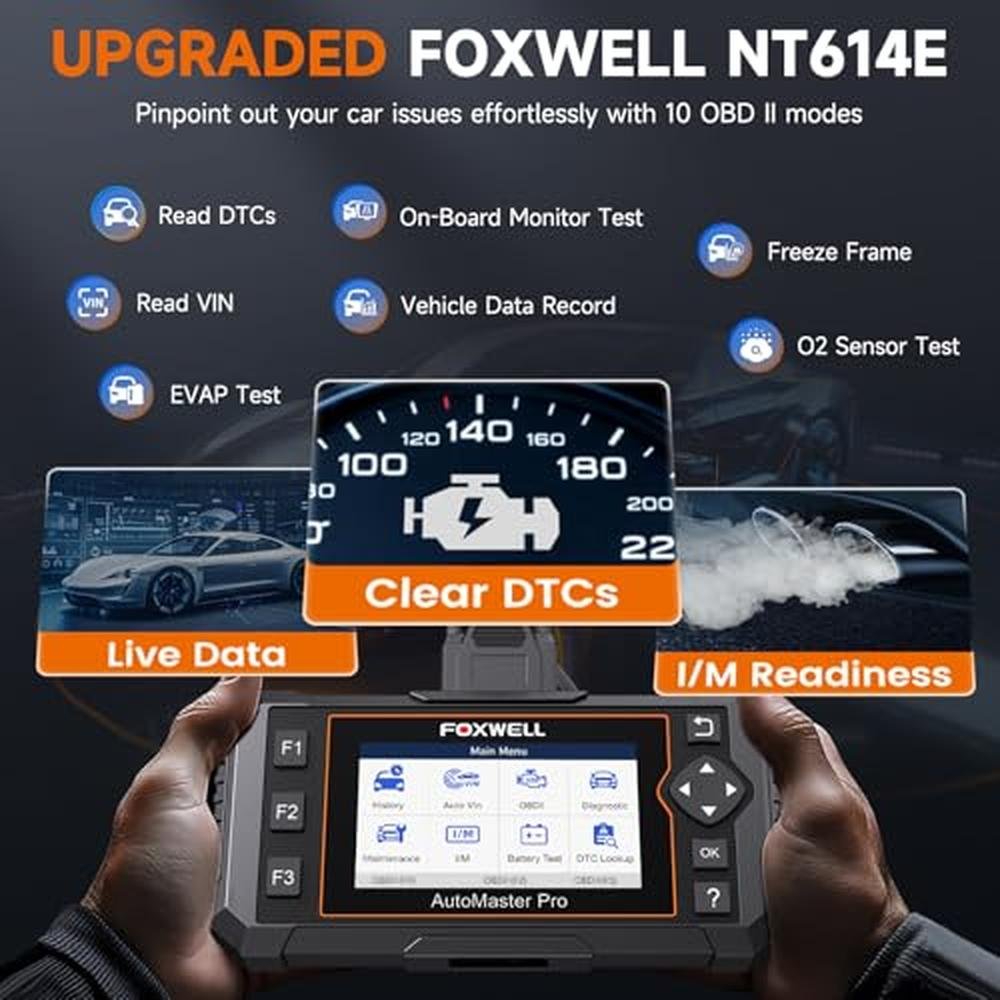 FOXWELL NT614 Elite OBD2 Scanner 4 System Code Reader Scan – In Use