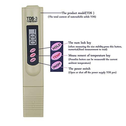 Water TDS Meter: iPstyle Digital TDS Meter Water Tester – Side View