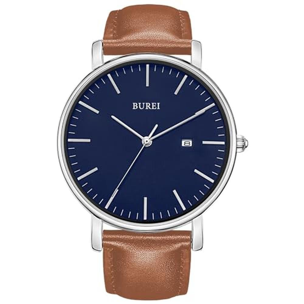 Watches Burei: Burei Men's Fashion Minimalist Wrist Watch – Front View