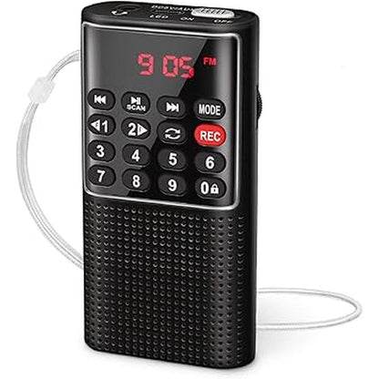 Radio Battery: PRUNUS Mini Pocket FM Walkman Radio Portable – Front View