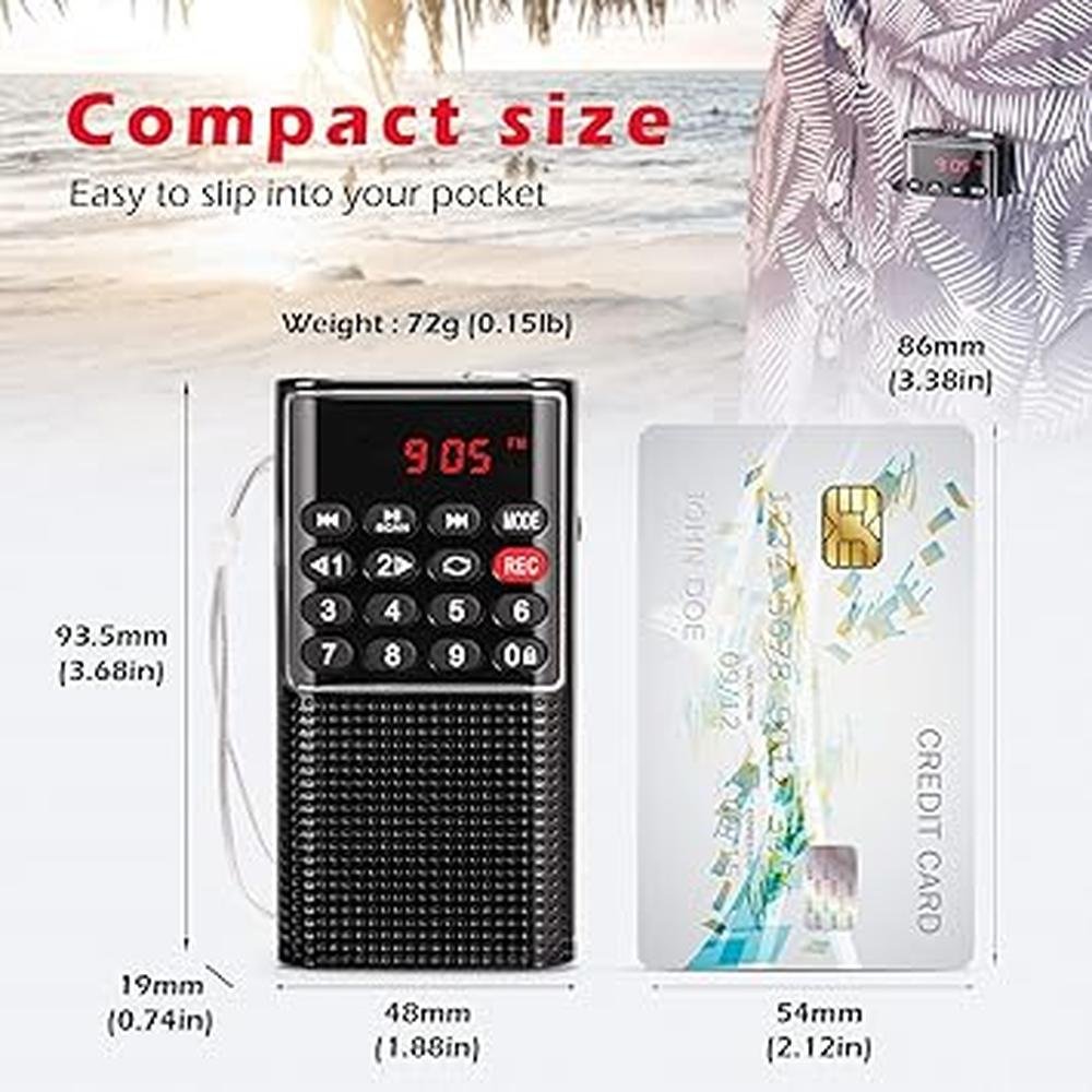 Radio Battery: PRUNUS Mini Pocket FM Walkman Radio Portable – Close-up Detail