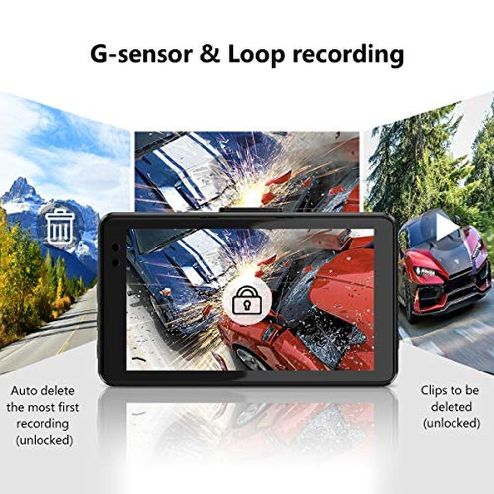 Dash Camera: Biuone Front and Rear Dash Cam for Cars with – Side View