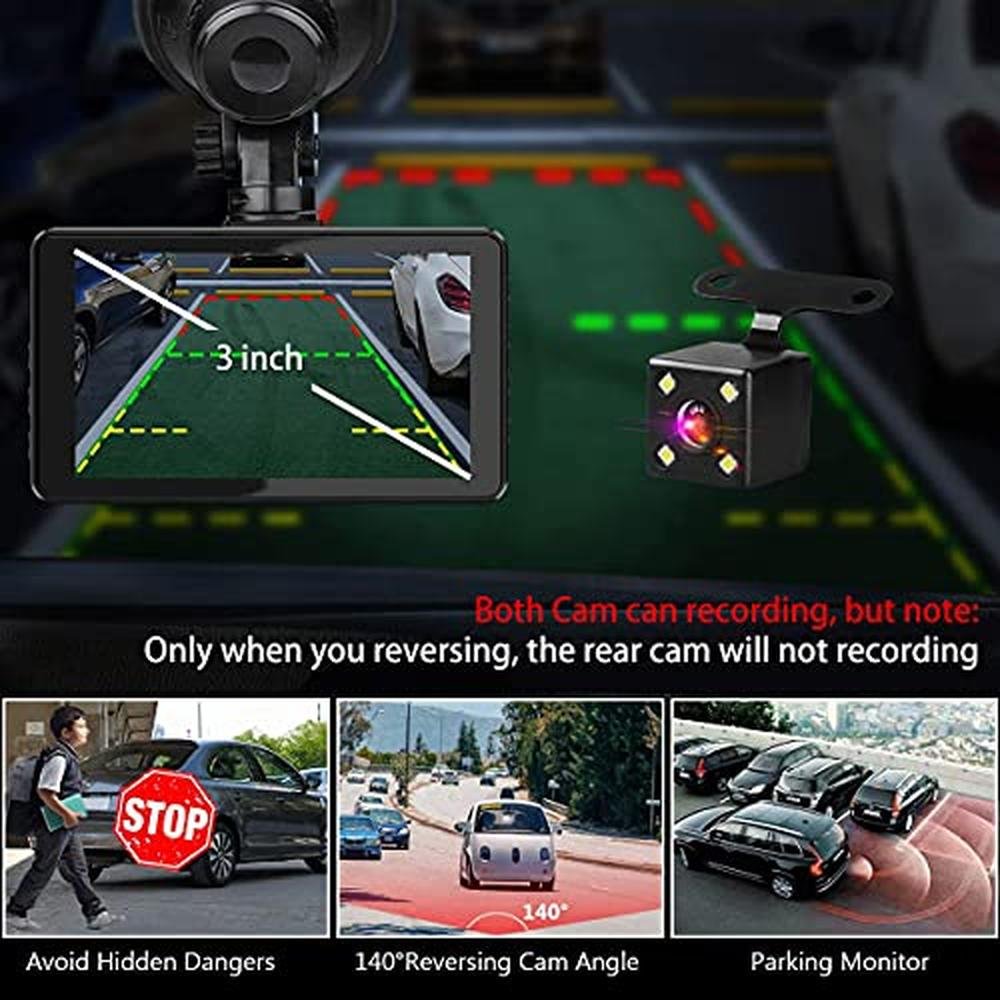 Dash Camera: Biuone Front and Rear Dash Cam for Cars with – In Use
