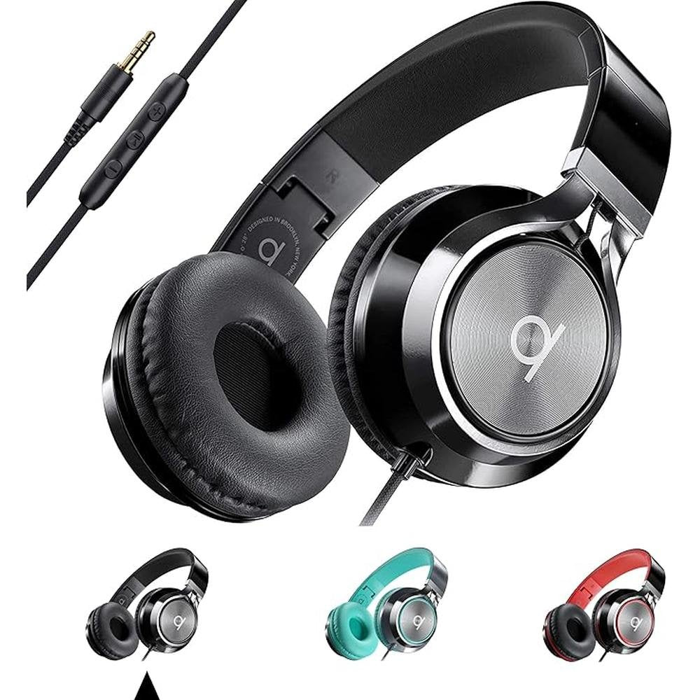 ARTIX CL750 Wired Headphones with Mic & Volume Control – Front View