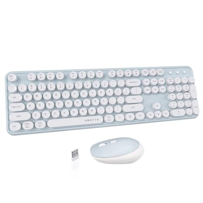 Wireless Keyboard Mouse: UBOTIE Colorful Computer – Front View