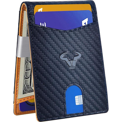 Wallet Men: Bulliant Slim Leather Wallet Front Pocket Card – Side View