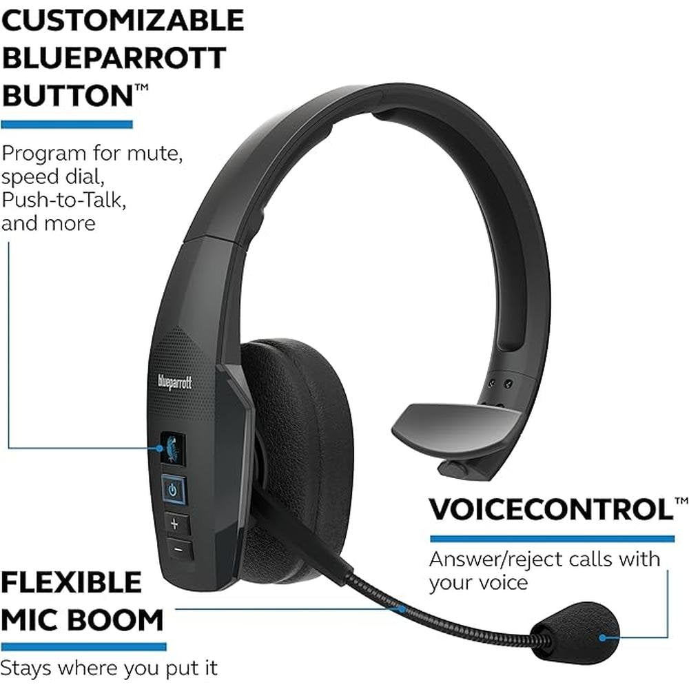 BlueParrott B450-XT Mono Bluetooth Wireless Headphones 96% – Close-up Detail