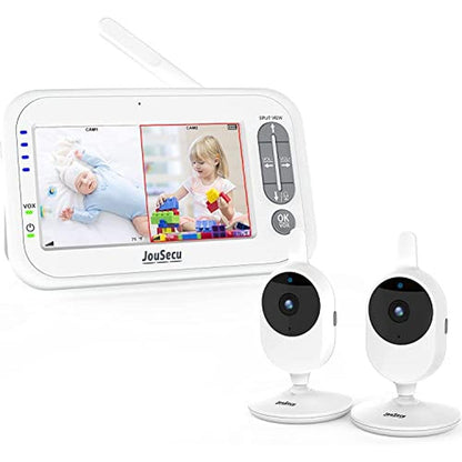 Baby Monitor: JouSecu B024-2T 4.3 LCD Split Screen 2-Way – Front View