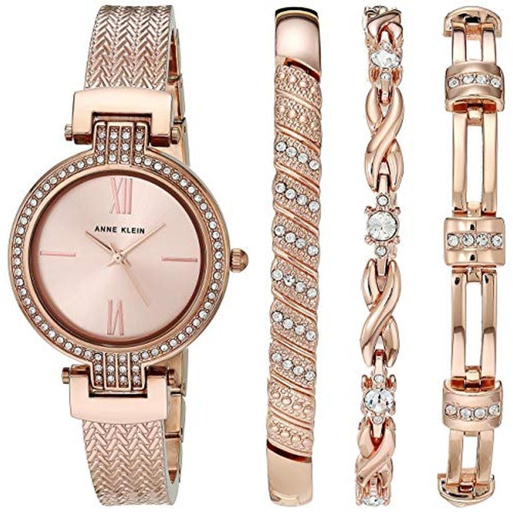Luxury Anne Klein Women's Japanese Quartz Dress Watch with – Front View