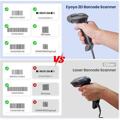 Scanner Code: Eyoyo EHYH2 Handheld USB 2D Barcode Scanner – Side View