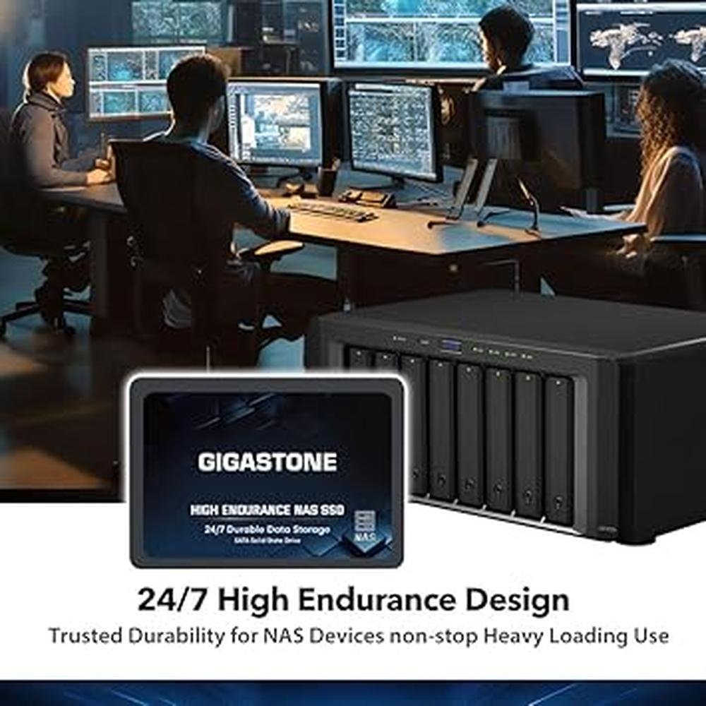 Gigastone 1TB NAS SSD Drive: High-Endurance TLC Storage – Side View