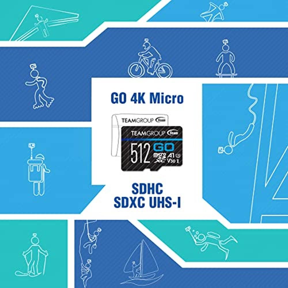 Teamgroup 512GB: Teamgroup GO Card Micro SDXC UHS-I U3 V30 – Packaging