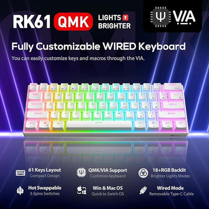 Royal Kludge RK61: 60% Mechanical Gaming Keyboard – Side View