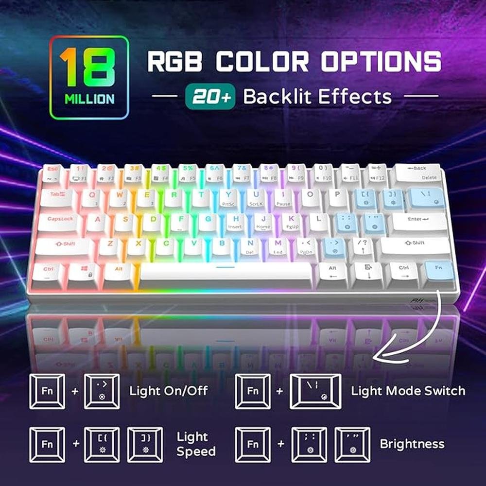 Royal Kludge RK61: 60% Mechanical Gaming Keyboard – Close-up Detail