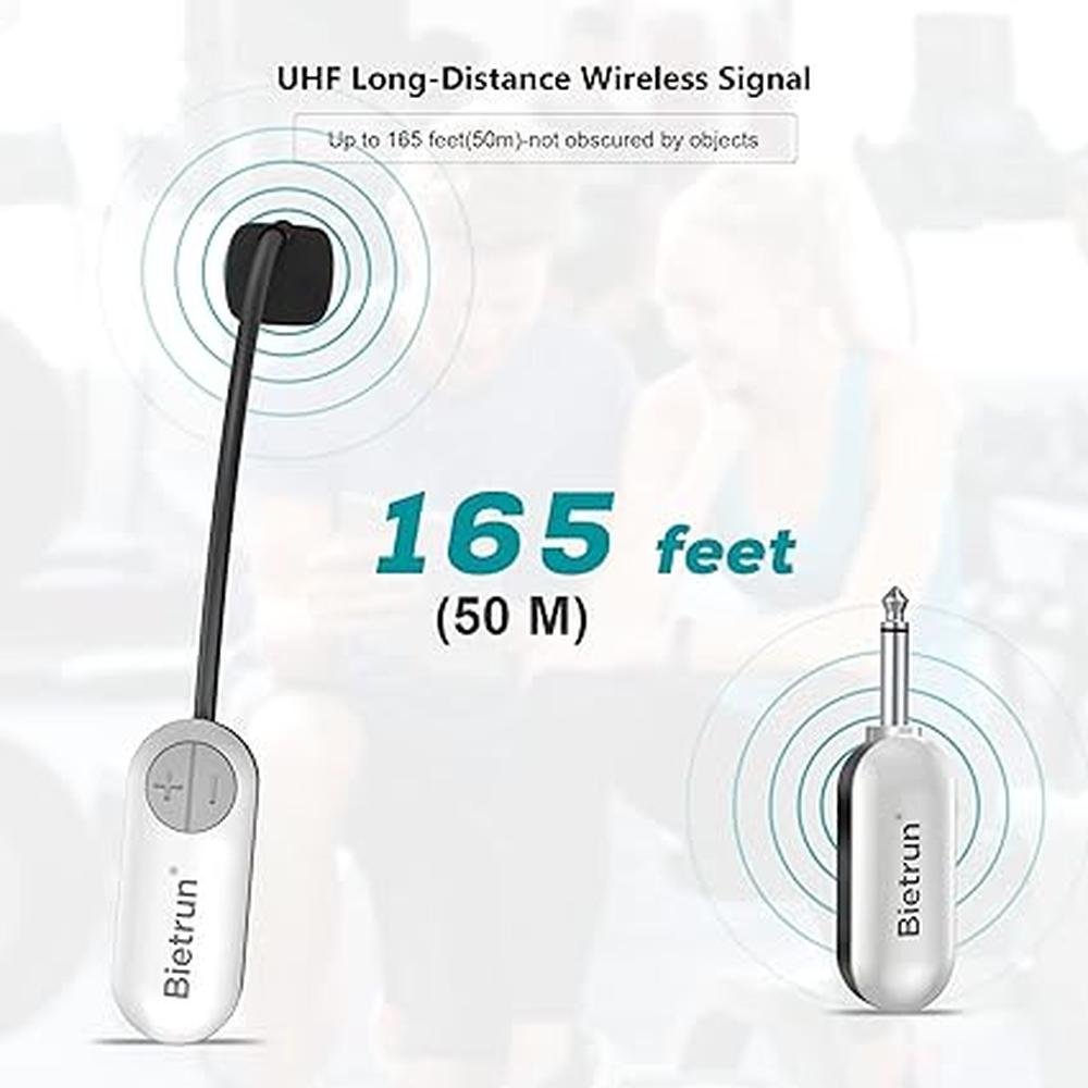 Mic Headset: Bietrun UHF Wireless Microphone Headset 165ft – Side View