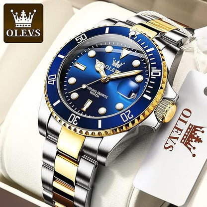 Olevs Watches: Luxury Big Face Waterproof Mens Wristwatch – Close-up Detail