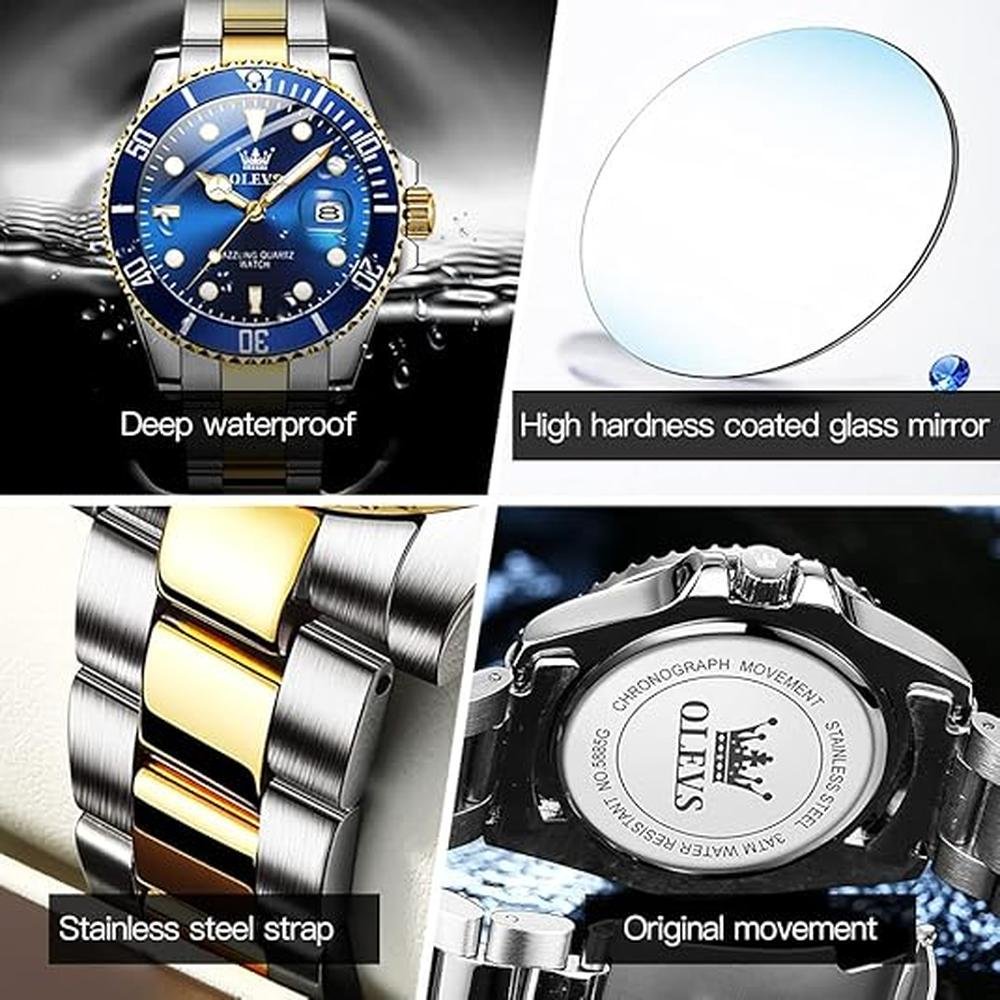 Olevs Watches: Luxury Big Face Waterproof Mens Wristwatch – In Use