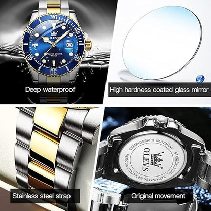 Olevs Watches: Luxury Big Face Waterproof Mens Wristwatch – In Use