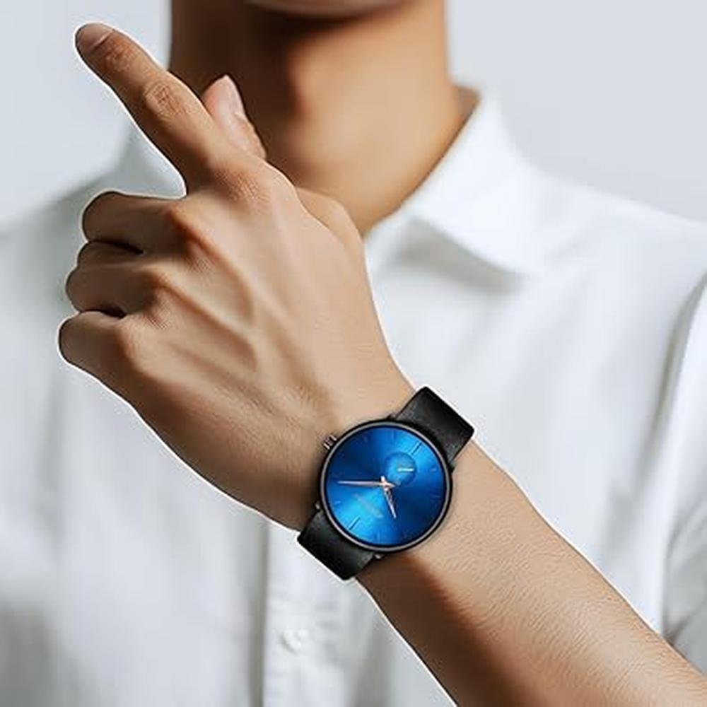 Mens Watches: FIZILI Ultra Thin Minimalist Waterproof – Close-up Detail