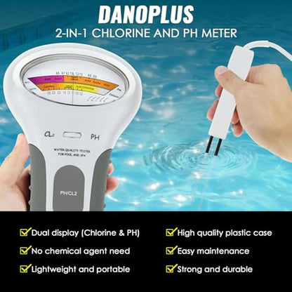 High-Performance 2-in-1 Chlorine & pH Meter: Advanced Water – Side View