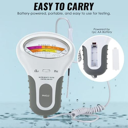High-Performance 2-in-1 Chlorine & pH Meter: Advanced Water – In Use