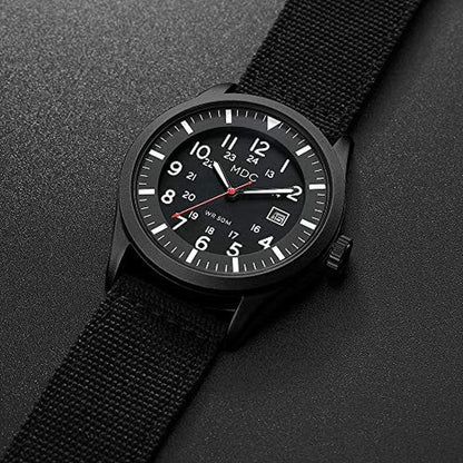 Waterproof Watch: Black Military Analog Wrist Watch 5ATM – In Use