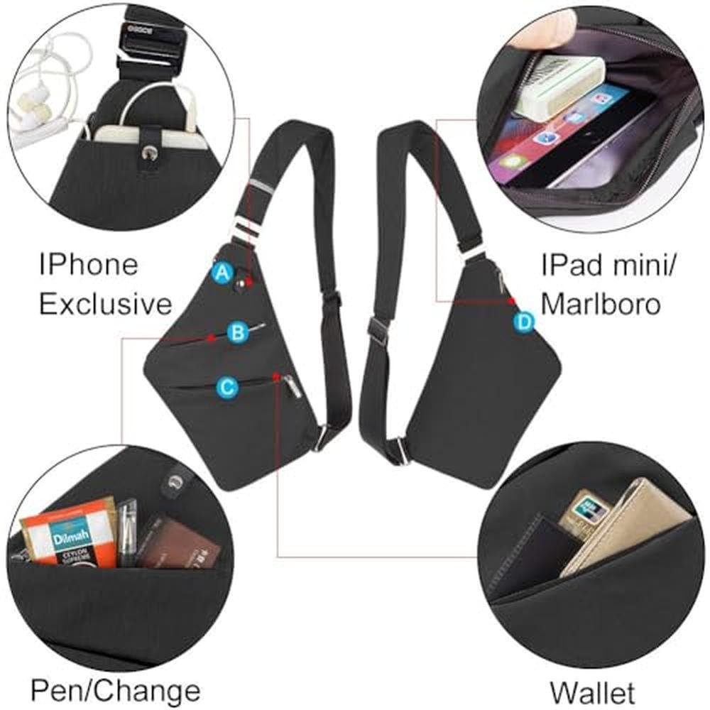Bag Crossbody: OSOCE Lightweight Sling Bag Anti-Theft – Close-up Detail