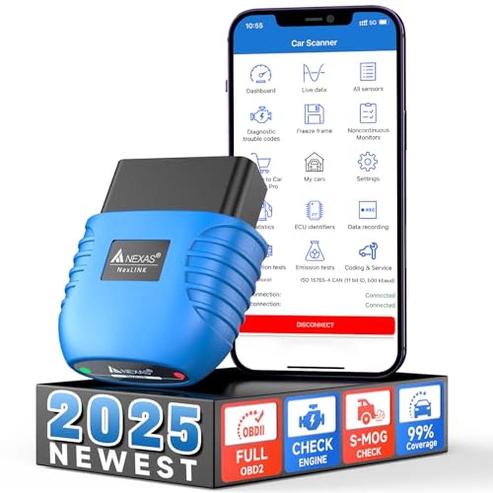 NEXAS NexLINK Bluetooth OBD2 Scanner for Car – Front View