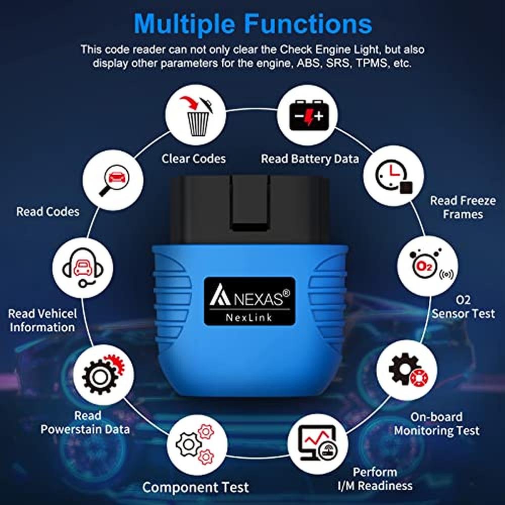 NEXAS NexLINK Bluetooth OBD2 Scanner for Car – Side View