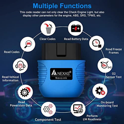 NEXAS NexLINK Bluetooth OBD2 Scanner for Car – Side View