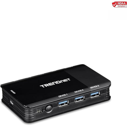 TRENDnet 4 Computer 4-Port USB 3.1 Sharing Switch – Side View