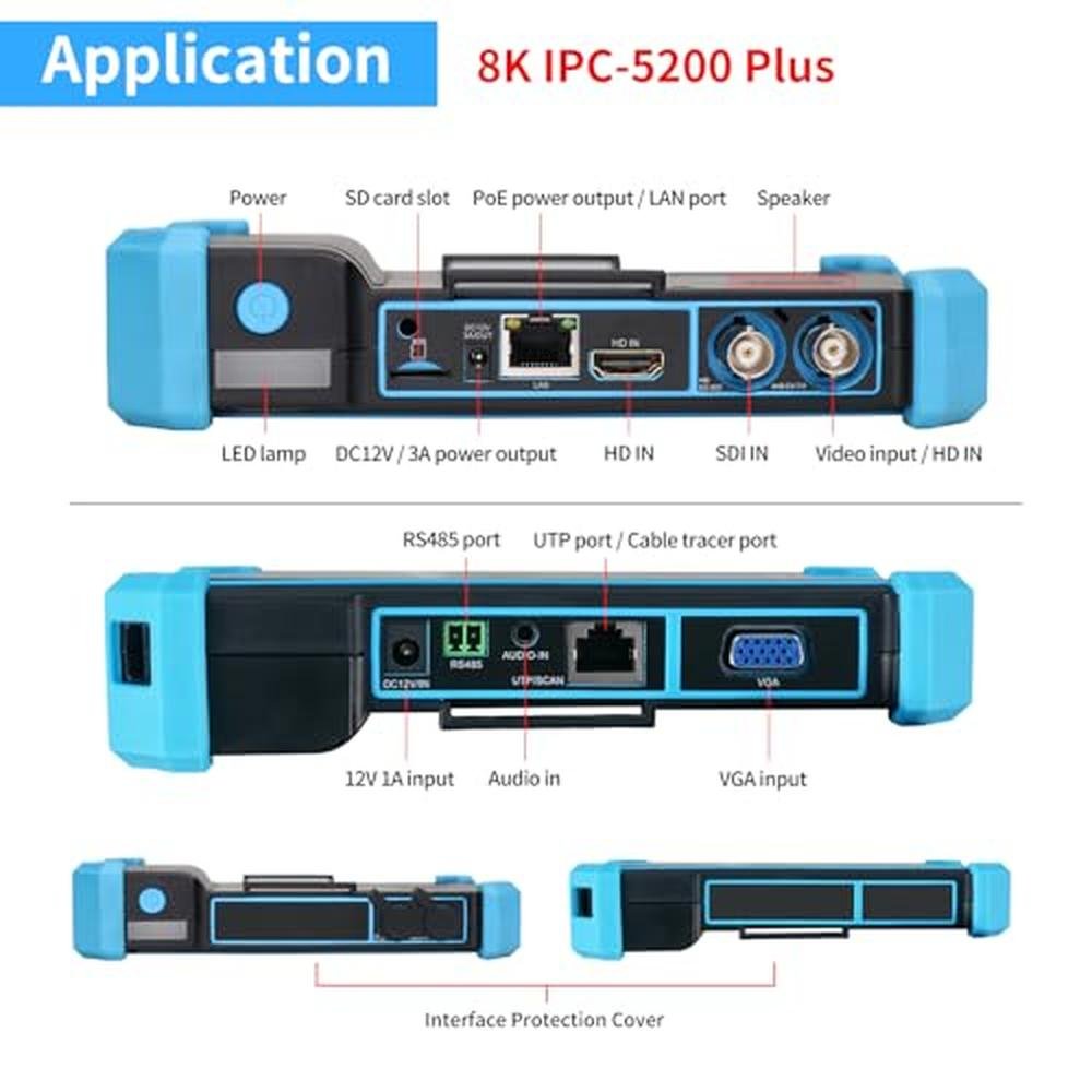 Camera Tester: Rsrteng IPC-5200 Plus 8MP AHD CVI TVI SDI – Side View