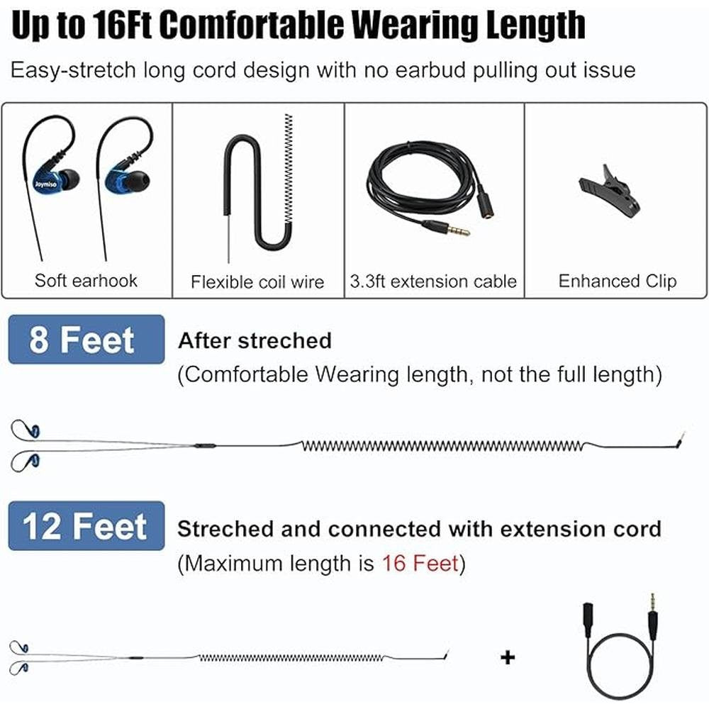 Joymiso 16Ft Extra Long Cord Earbuds Headphones for TV PC – In Use