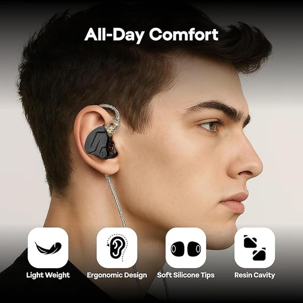 Linsoul KZ ZSN PRO X Dual Driver 1BA+1DD Hybrid Metal – Side View