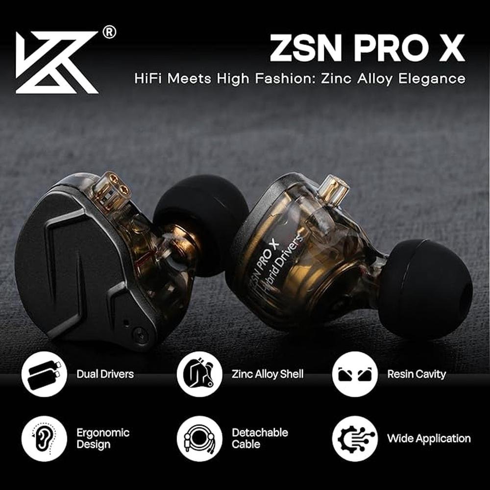 Linsoul KZ ZSN PRO X Dual Driver 1BA+1DD Hybrid Metal – In Use